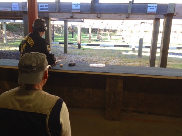 .22lr standing area, 16 positions. Inbetween standing, & benches there are stations for Hi Power Position shooting