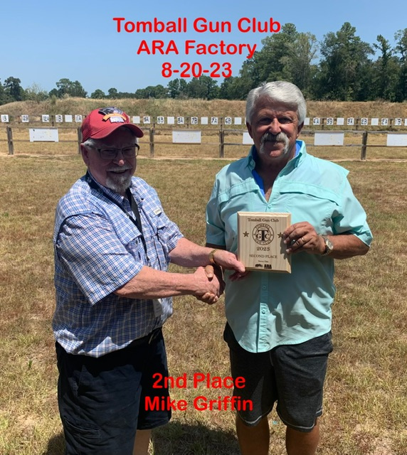 Mike with 2nd Place Factory / Tomball Gun Club / 8-20-23