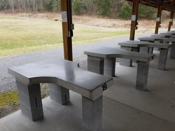 benches with power and 6ft apart on center